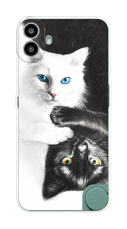 

Чехол на CMF Phone 1 "Коты Инь-Янь", Черный;белый;голубой, 3300450-1