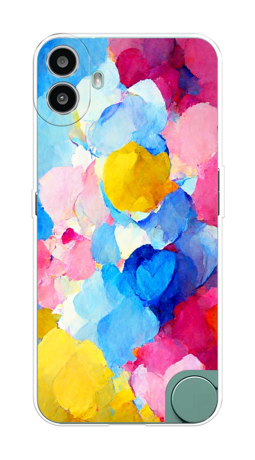 

Чехол на CMF Phone 1 "Яркие пятна", Синий;голубой;желтый;розовый, 3300450-1