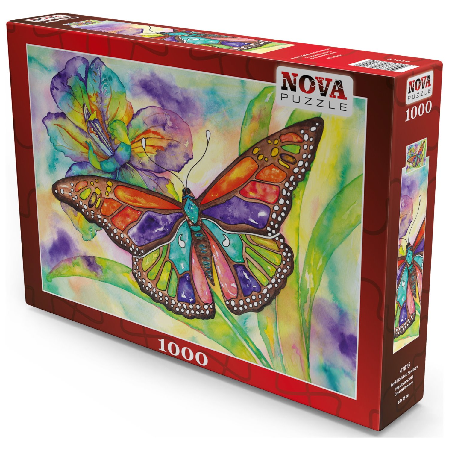 

Пазл Nova Puzzle 1000 дет Красочная бабочка, акварель, NVживотные