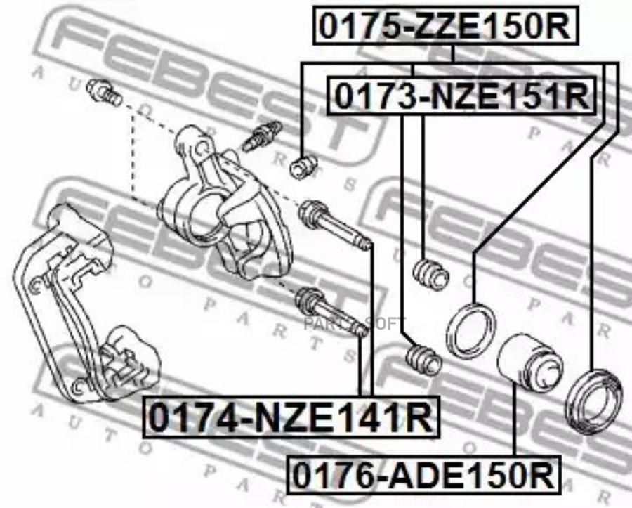 FEBEST Поршень тормозного суппорта зад правлев FEBEST 0176ADE150R 3518₽