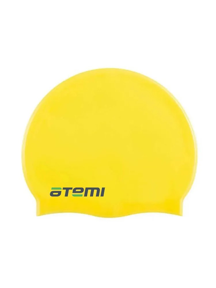 Шапочка для плавания ATEMI взрослая (56-67 см.), желтая, тонкий силикон TC406