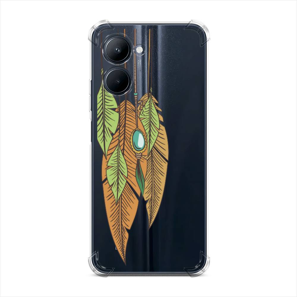 

Чехол Awog на Realme C33 "Оберег перья", Коричневый, 2511351-1