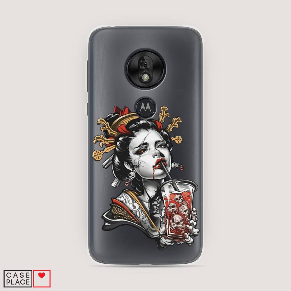 

Чехол на Motorola Moto G7 Play "Опасная гейша", Красный;черный;серый, 241250-4