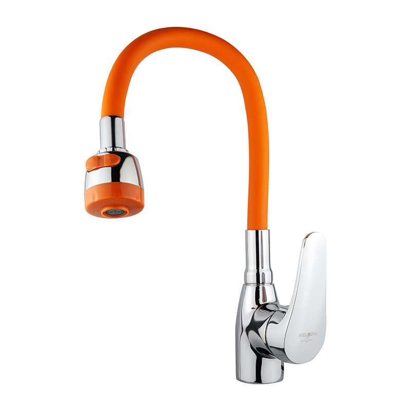 Смеситель для кухни MELODIA Ostessa гибкий излив, 2 режима MDV40616Orange