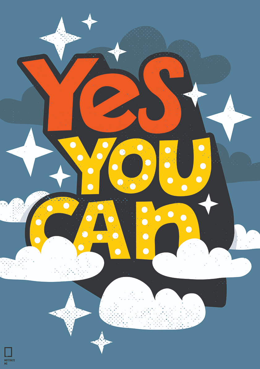 

Большой мотивационный постер на стену Yes You Can 1 60х90 см без рамы, MMYESYOUCAN1