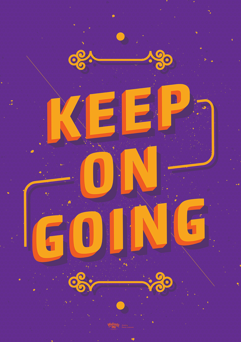 

Большой мотивационный постер на стену Keep On Going 60х90 см без рамы, MMKEEP