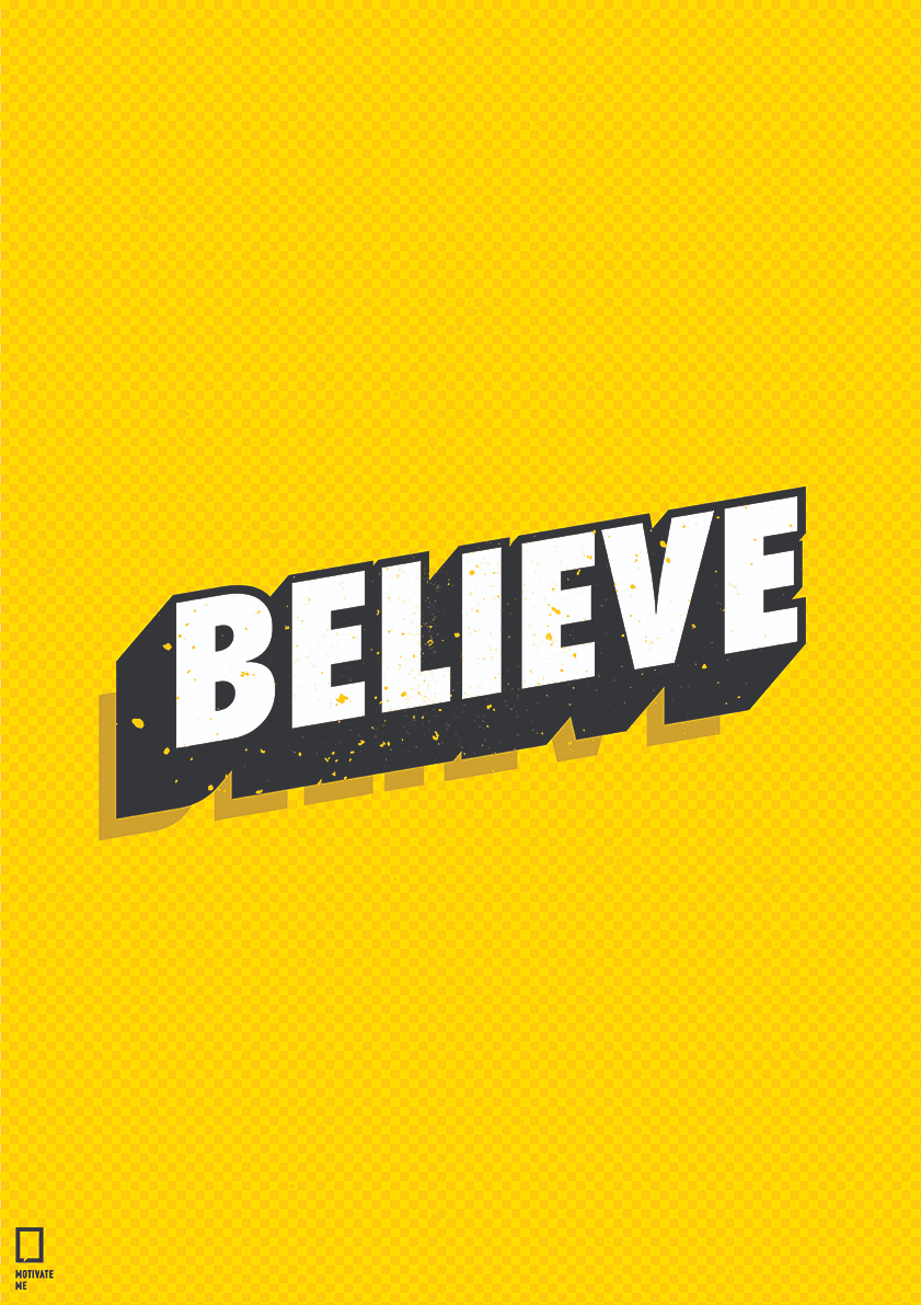 

Большой мотивационный постер на стену Believe 40х50 см без рамы, MMBELIEVE