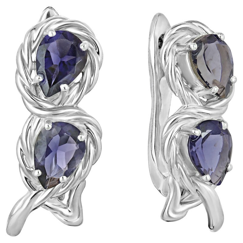 

Серьги из серебра с иолитом LAZURIT-ONLINE 7872AG, 7872AG