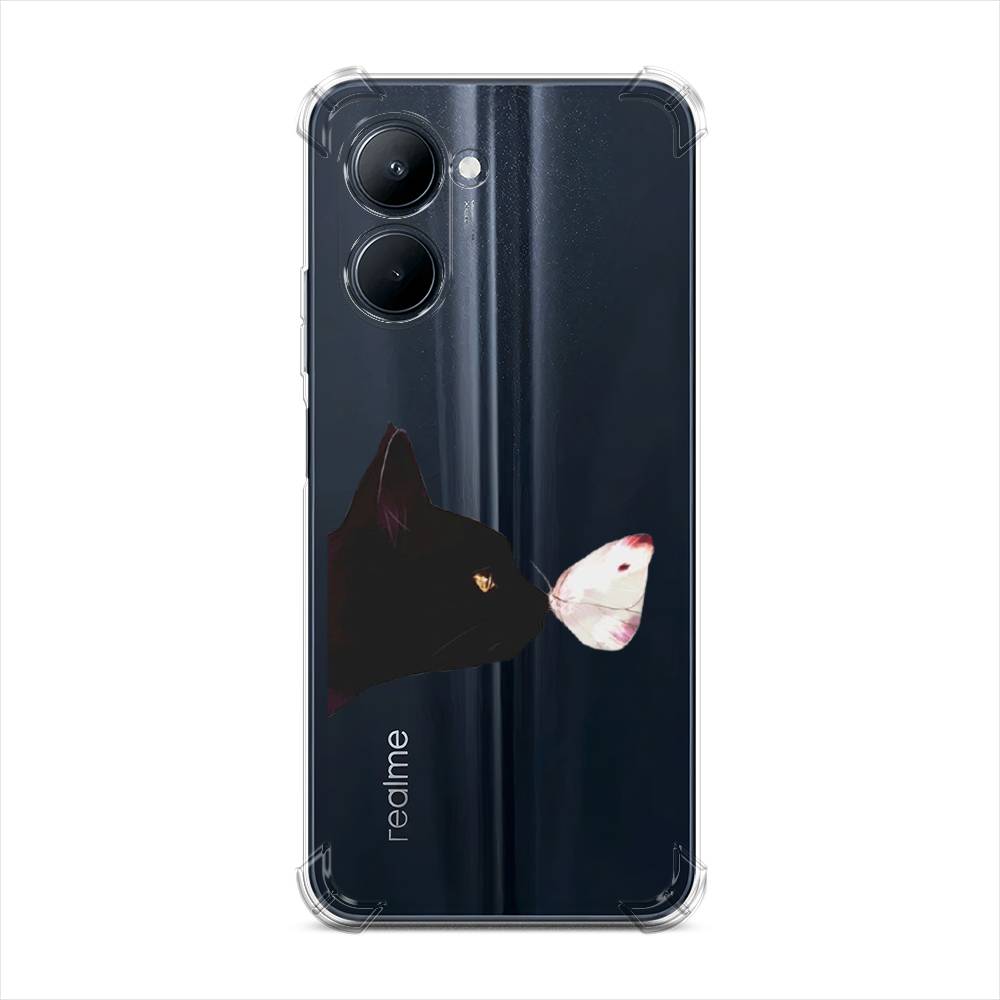 

Чехол Awog на Realme C33 "Черный кот и бабочка", Бежевый;черный, 2511351-1