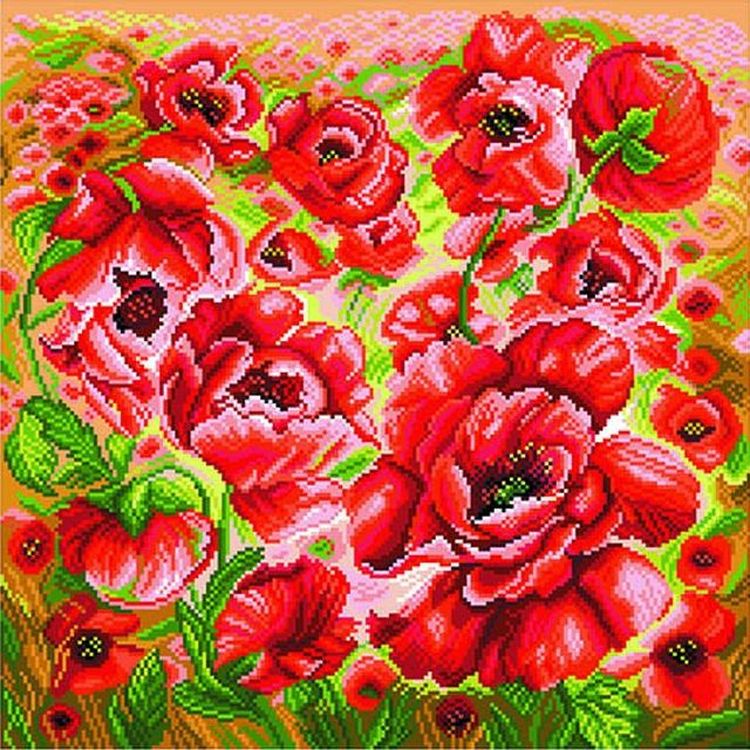 

Рисунок на ткани Маковый цвет