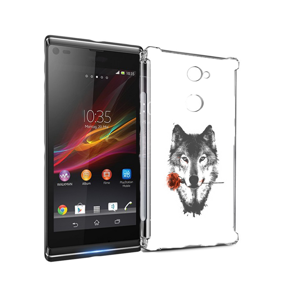 

Чехол MyPads Tocco для Sony Xperia L2 волк с розой (PT99662.233.270), Прозрачный, Tocco