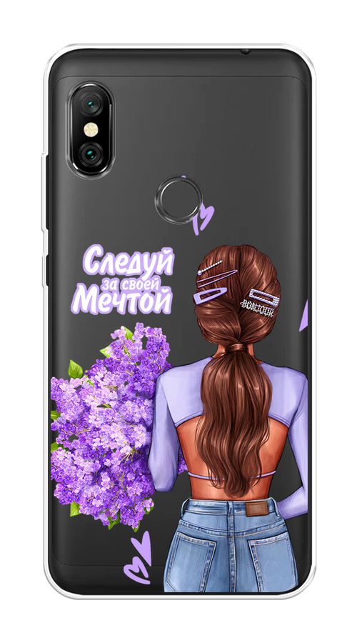 

Чехол на Xiaomi Redmi Note 6 Pro "Следуй за своей мечтой", Фиолетовый;коричневый, 34650-1