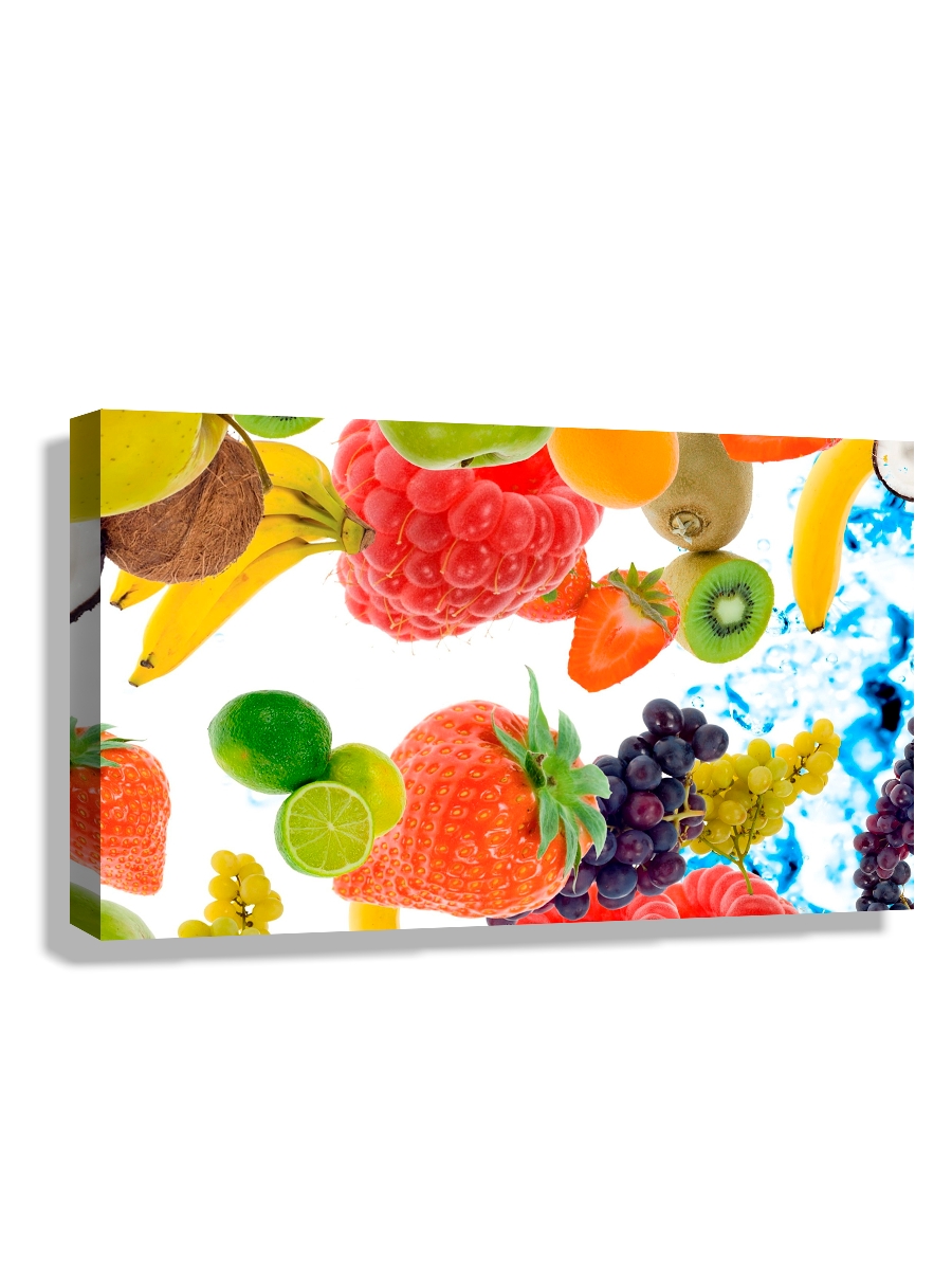 

Картина DRABS 50x30 см на холсте Ягоды фрукты. Малина клубник