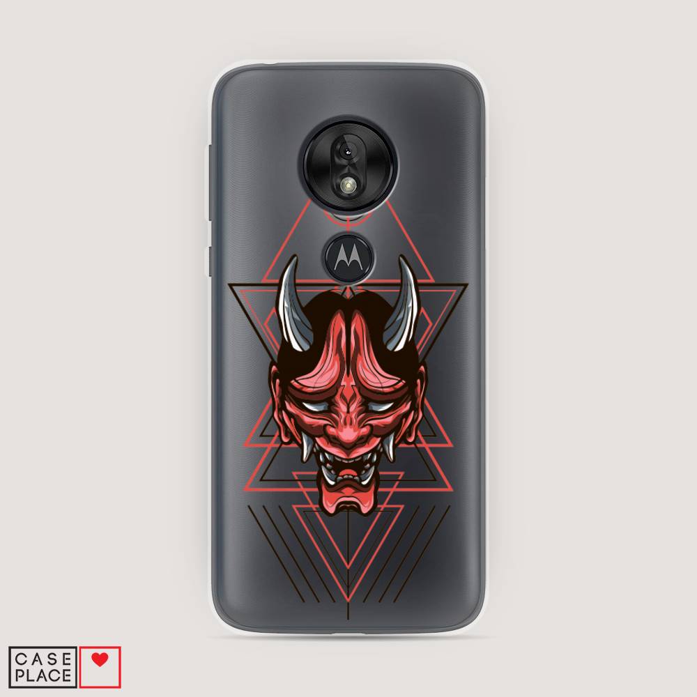 

Чехол на Motorola Moto G7 Play "Hanya Oni mask", Серый;красный;черный, 241250-4