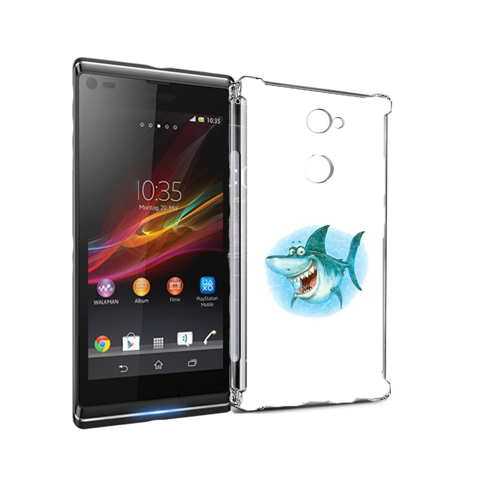 

Чехол MyPads Tocco для Sony Xperia L2 веселая акула (PT99662.233.261), Прозрачный, Tocco
