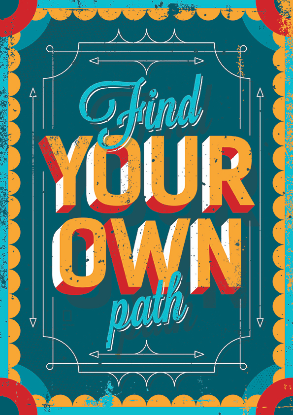 

Большой мотивационный постер на стену Find Your Own Path 60х90 см без рамы, MMFINDYOUR