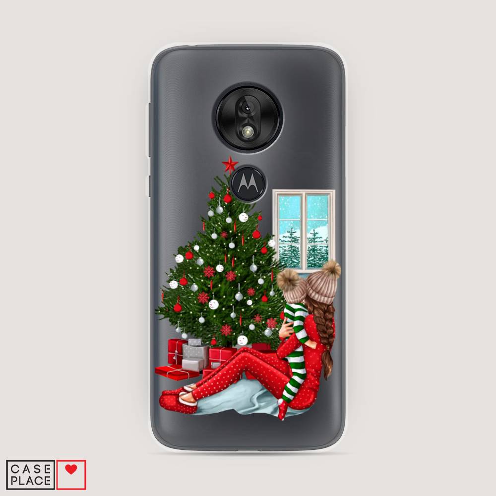 

Чехол на Motorola Moto G7 Play "Новый год с мамой", Красный;зеленый;голубой, 241250-6