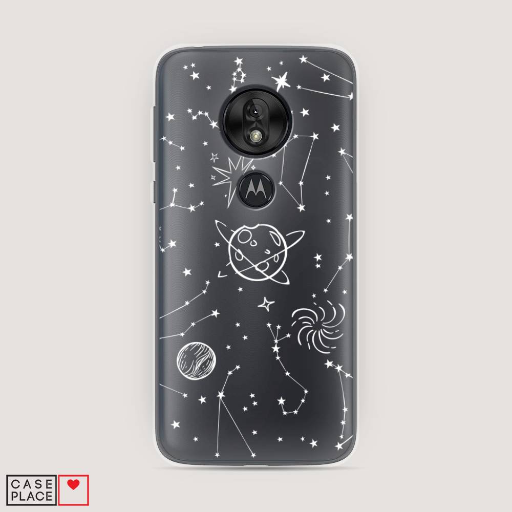 

Чехол на Motorola Moto G7 Play "Планеты в космосе", Белый, 241250-2