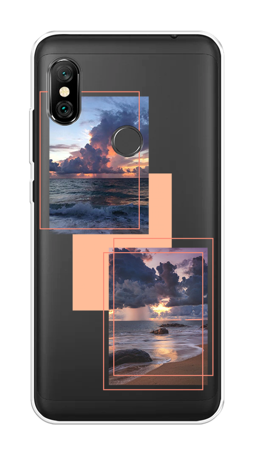 

Чехол на Xiaomi Redmi Note 6 Pro "Sky collage", Розовый;прозрачный;синий, 34650-1