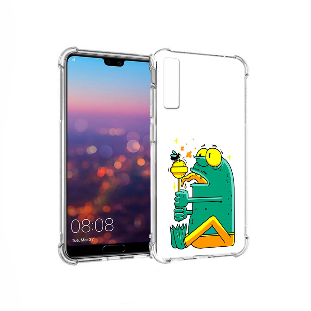 

Чехол MyPads Tocco для Huawei P20 Pro Зеленая лягушка с чупа чупсом (PT108144.28.85), Прозрачный, Tocco