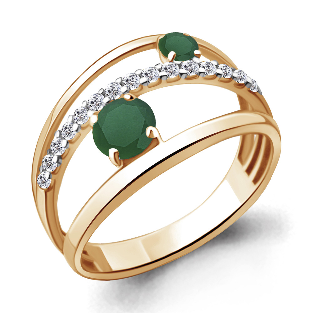 

Кольцо из серебра с агатом/фианитом р., Aquamarine 6928809А, 6928809А_925_з