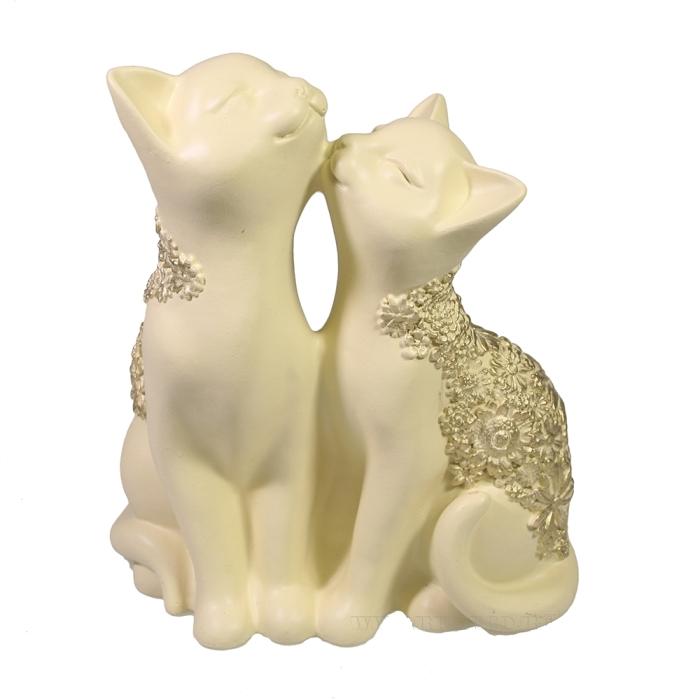 

Фигура декоративная Кот и кошка, цвет слоновая кость, Белый