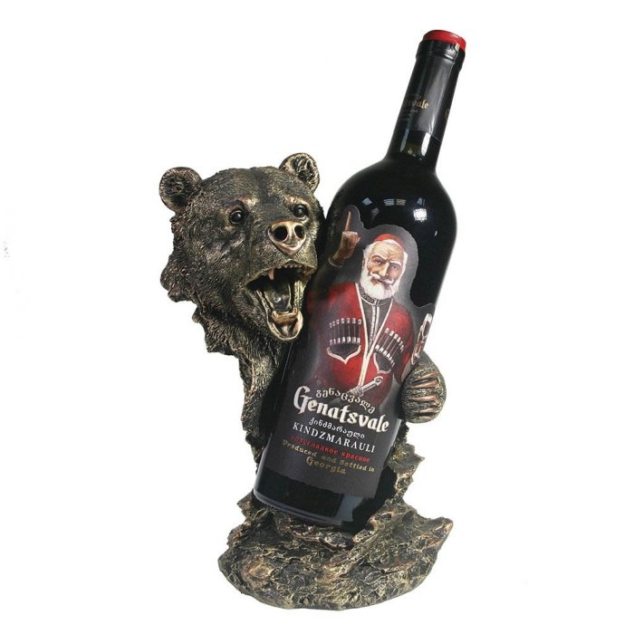 фото Подставка под бутылку медведь (бронза) ремеко