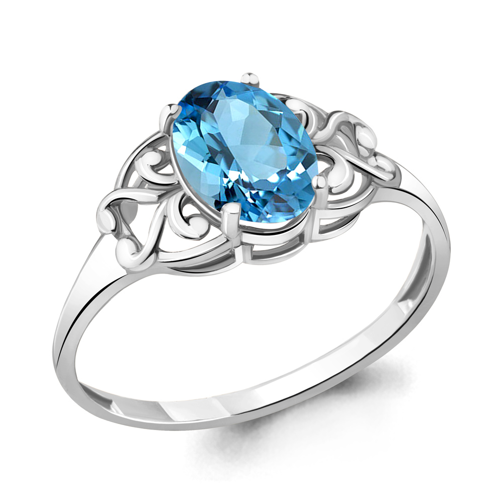 

Кольцо из серебра с топазом р., Aquamarine 6576005, 6576005_925_р