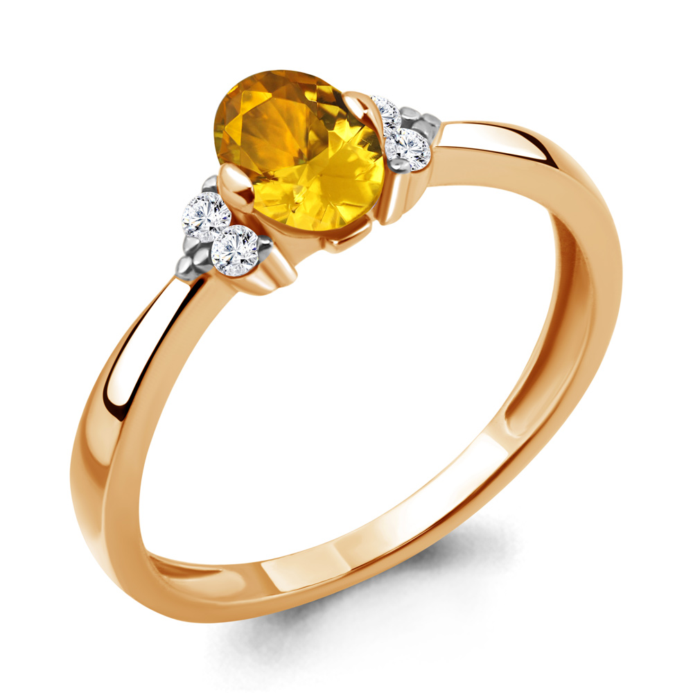 

Кольцо из серебра с цитрином/фианитом р., Aquamarine 6523606А, 6523606А_925_з