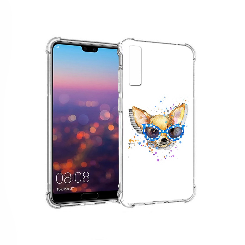 

Чехол MyPads Tocco для Huawei P20 Pro чихуа-хуа в очках (PT108144.28.691), Прозрачный, Tocco