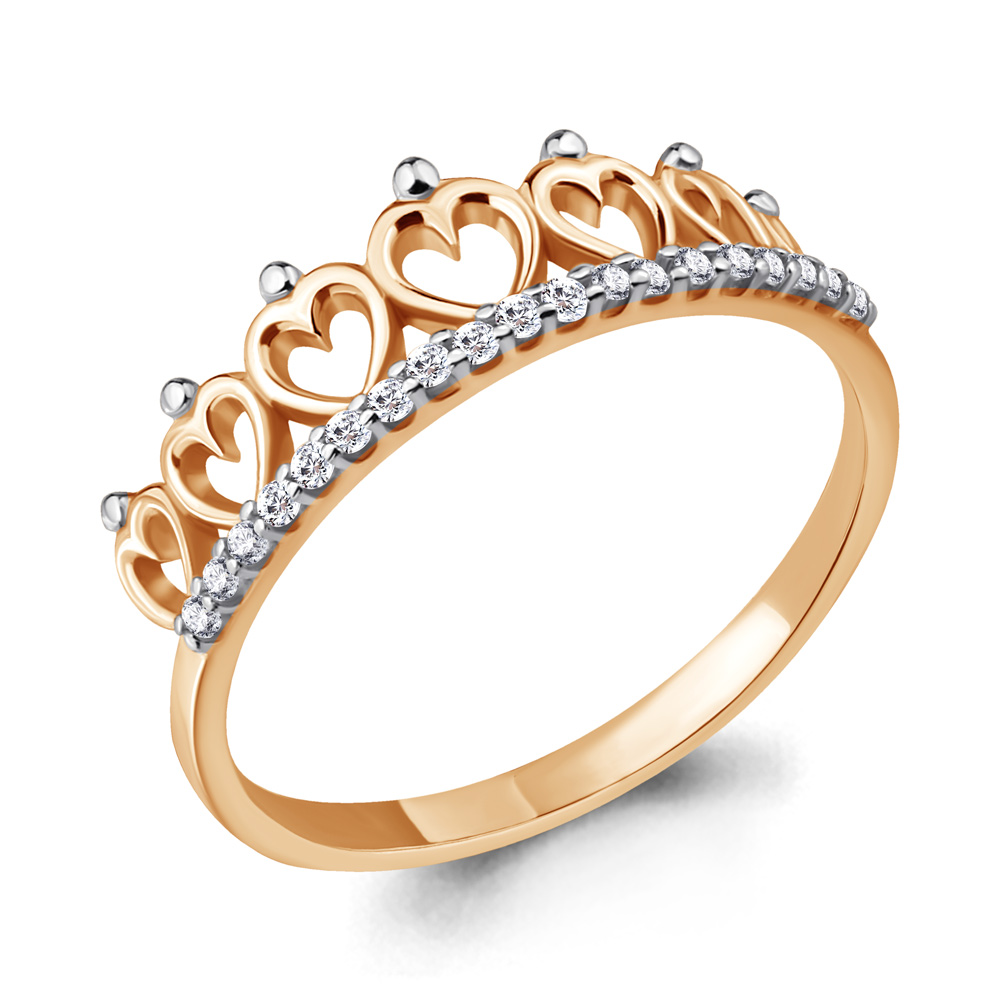

Кольцо из красного золота с фианитом р., Aquamarine 63833А, 63833А_585_кз