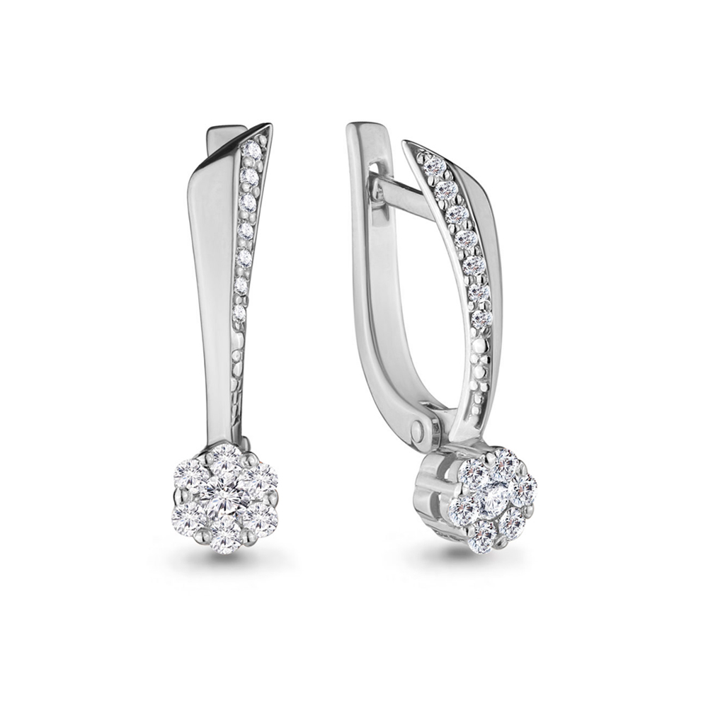

Серьги из белого золота с бриллиантом Aquamarine 940583А, 940583А_585_бз