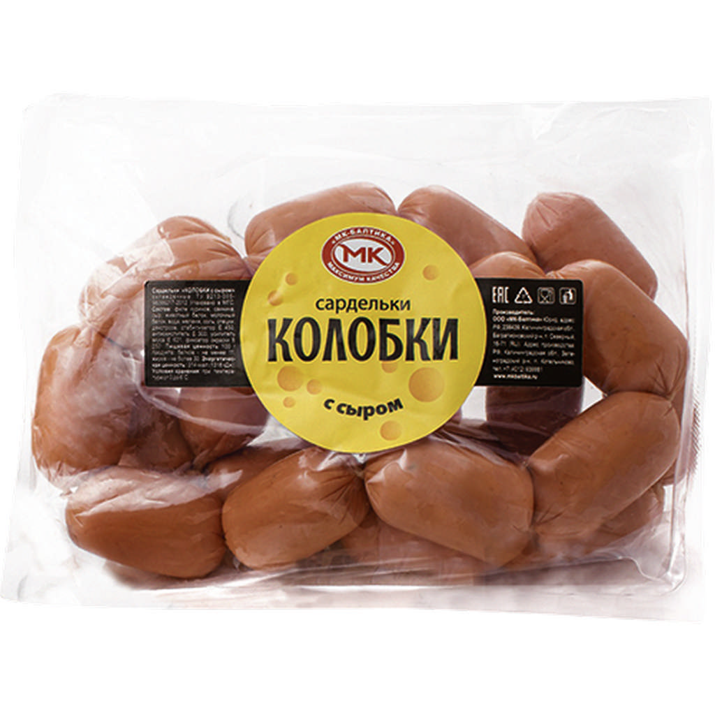 

Сардельки МК-Балтика Колобки с сыром вареные