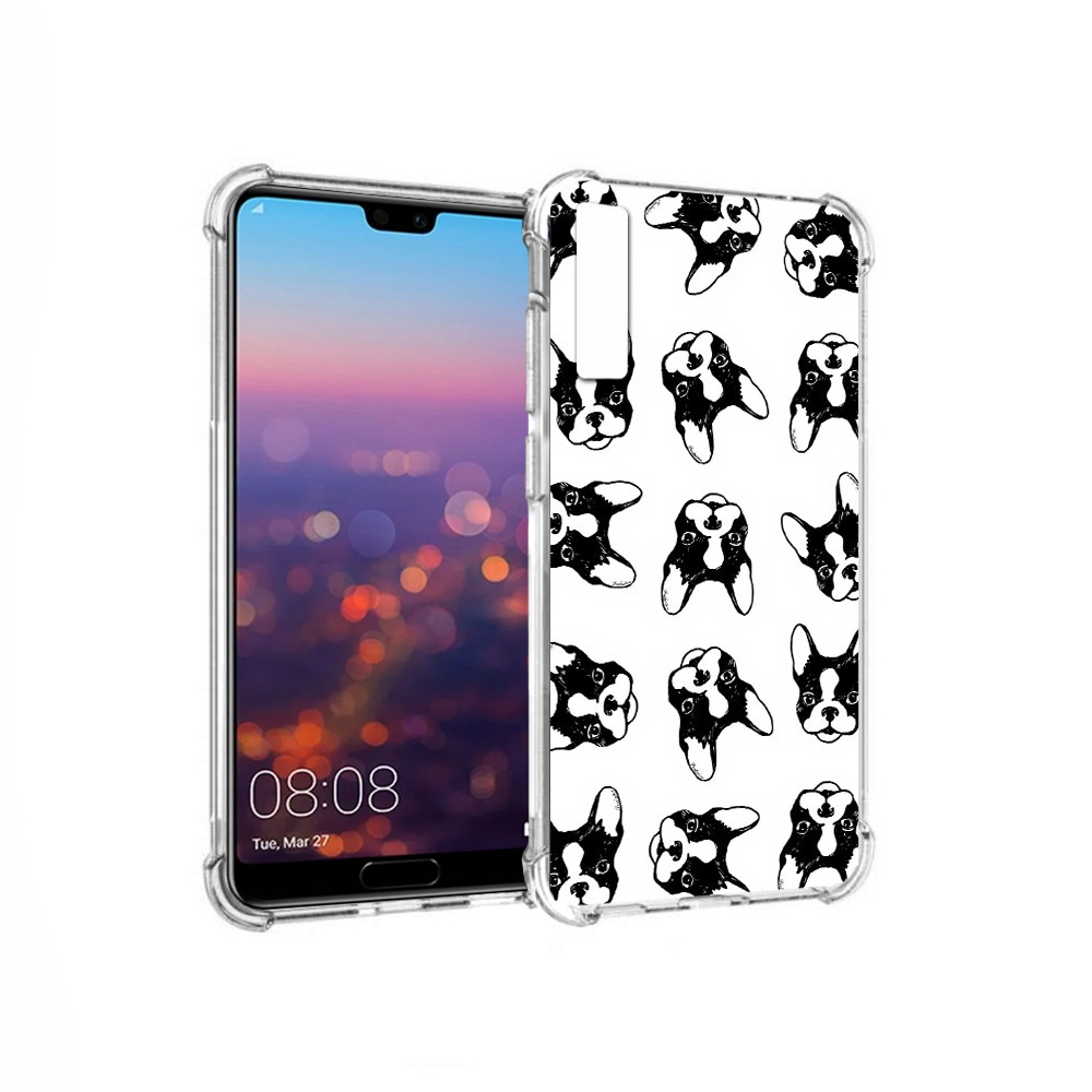 

Чехол MyPads Tocco для Huawei P20 Pro черно белые собачки (PT108144.28.683), Прозрачный, Tocco