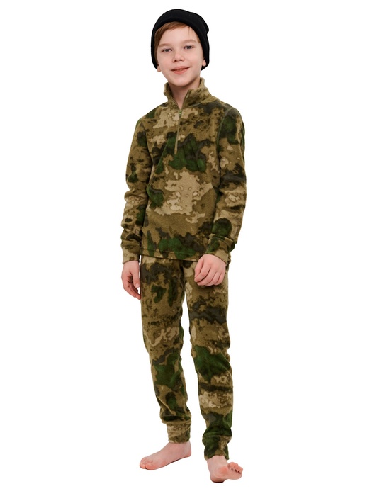 Термобелье детское комплект KATRAN ФОРТ 2024, зеленый кмф, 128