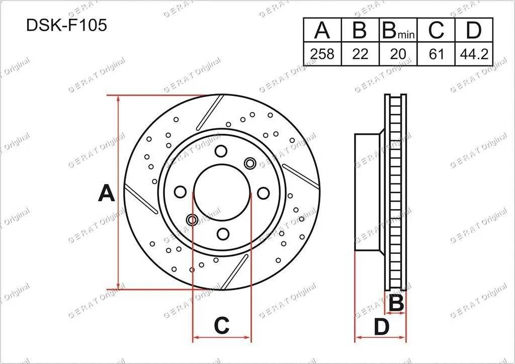 

Тормозной диск Gerat DSK-F105W (передний) Perfomance 2шт., DSK-F105