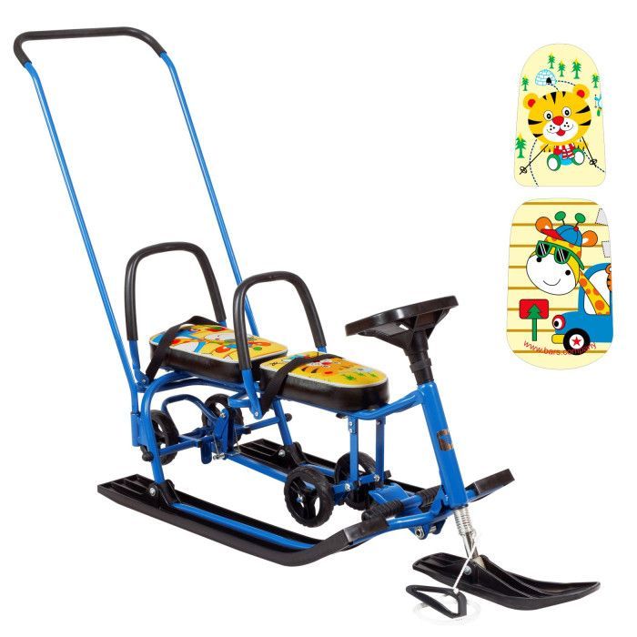 

Снегокат Барс 507 Twins Baby Wheel Жирафик, Синий