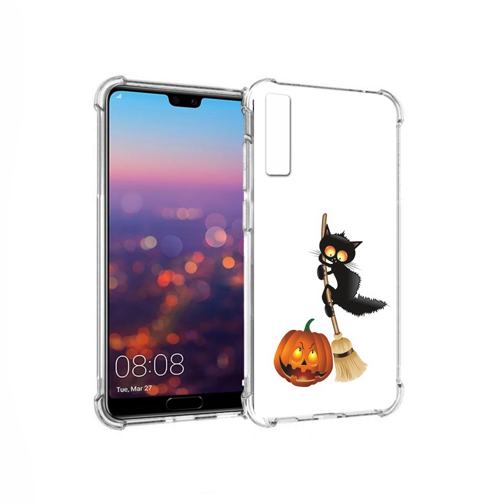 

Чехол MyPads Tocco для Huawei P20 Pro хэлуинский котик (PT108144.28.667), Прозрачный, Tocco