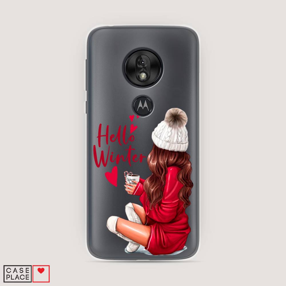 

Чехол на Motorola Moto G7 Play "Hello winter", Красный;белый;коричневый, 241250-5