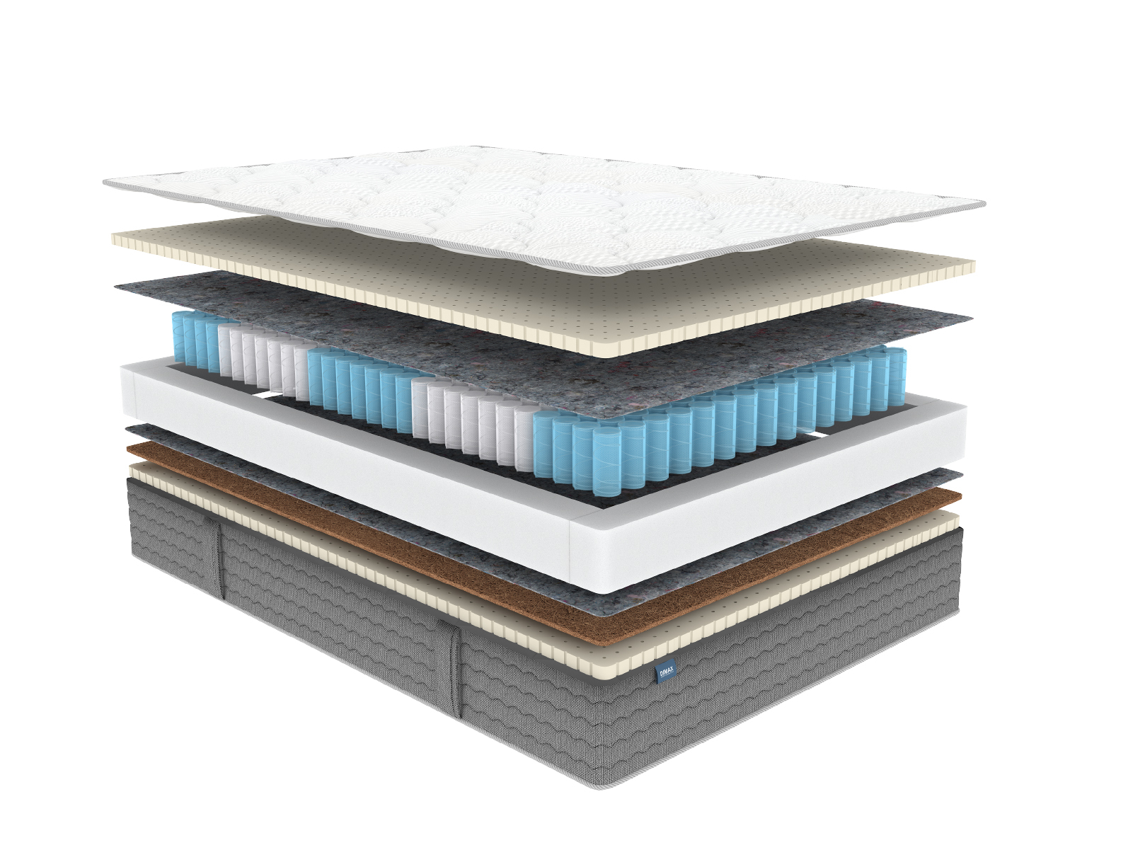

Матрас Dimax Ок Медиум Софт 80х190, Бежевый;белый;серый;серебристый, Ок Медиум Софт