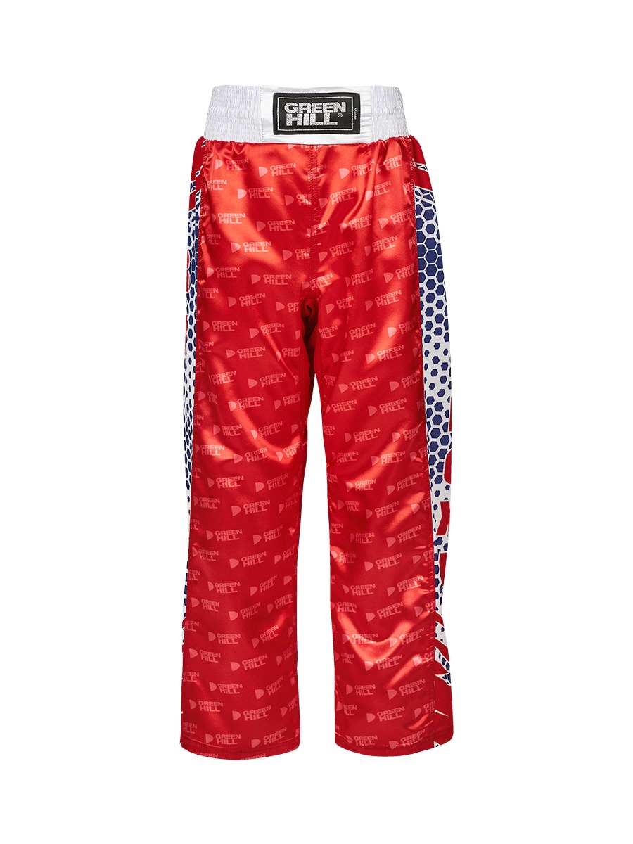 KBT-4058k Детские брюки для кикбоксинга WAKO Approved красные 6 лет