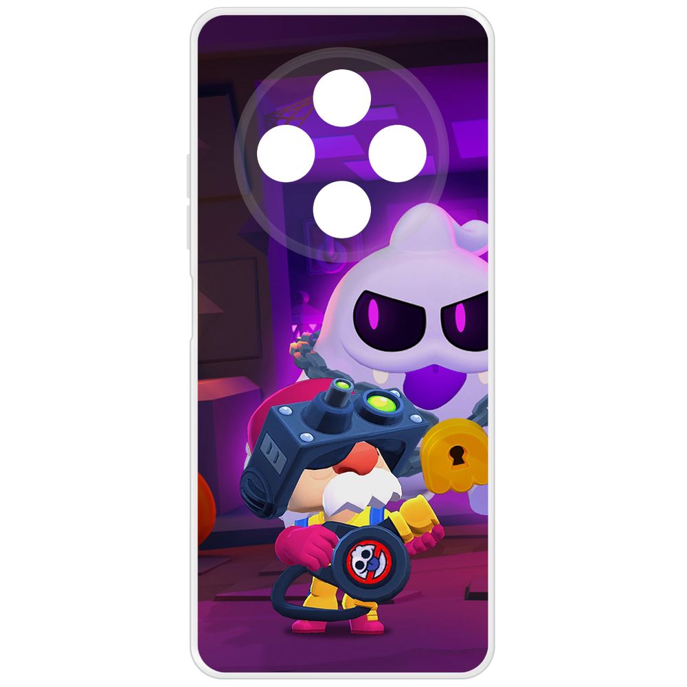 

Чехол-накладка Krutoff Clear Case Brawl Stars-Охотник за Скуиками Гэйл для TECNO Spark 30, Прозрачный