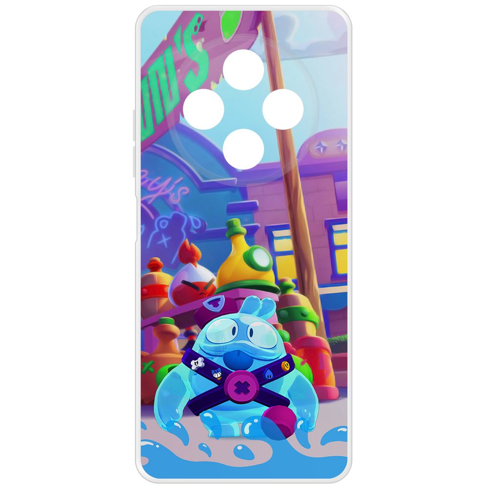 

Чехол-накладка Krutoff Clear Case Brawl Stars-Скуик для TECNO Spark 30, Прозрачный