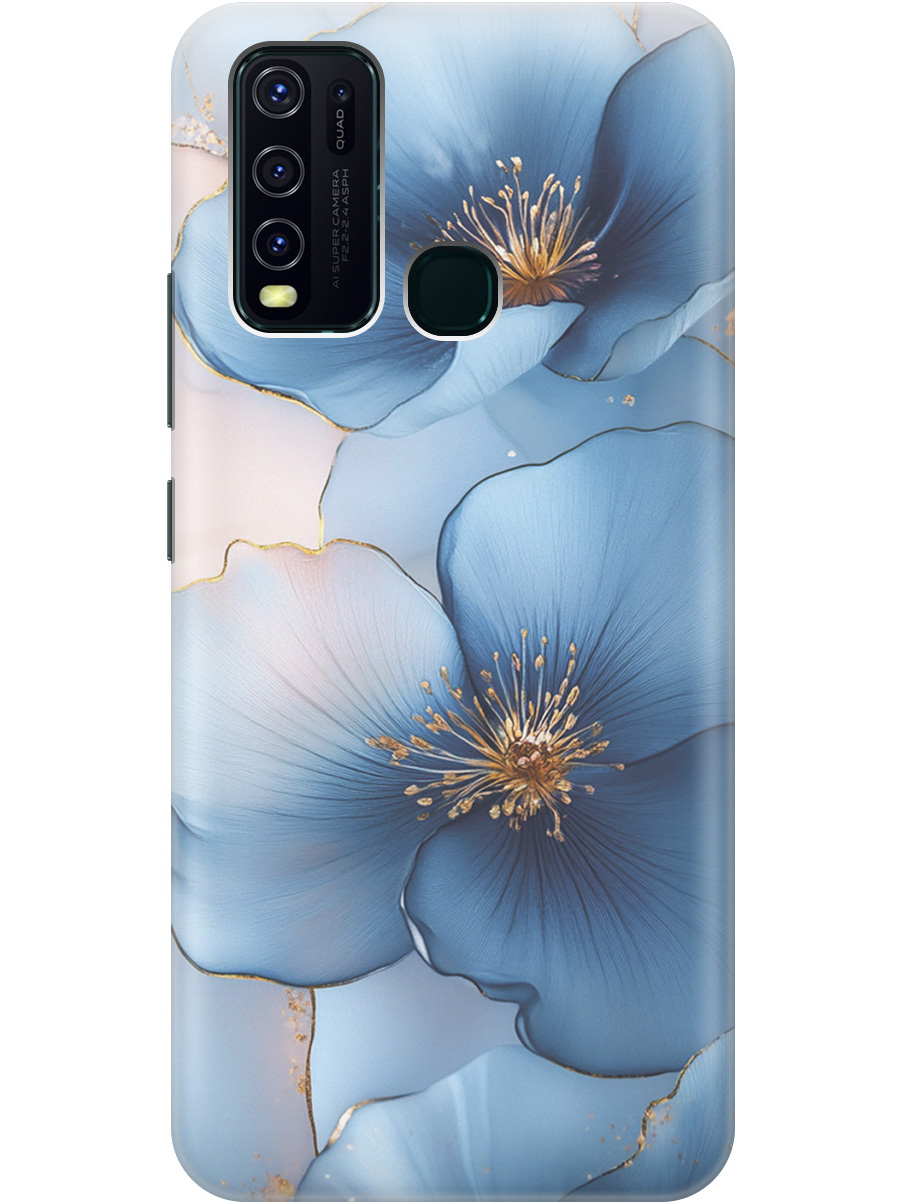 

Силиконовый чехол на Vivo Y30 с принтом "Голубые ирисы", 725455924