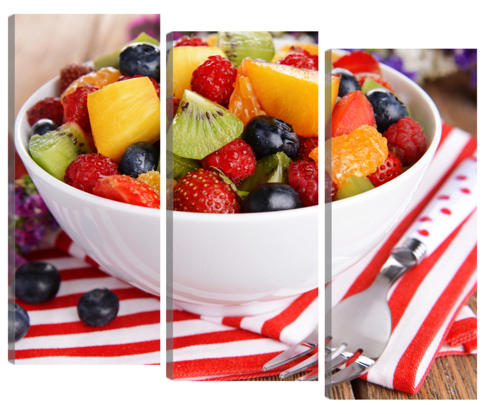 

Большая модульная картина Фруктовый салат. В кухню. PR-1261 (158x121см). Натуральный холст