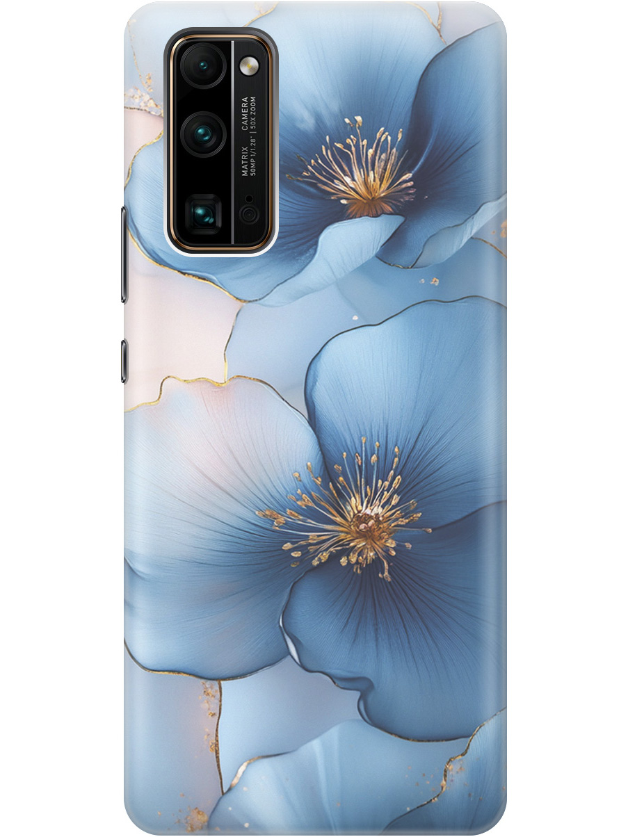 

Силиконовый чехол на Honor 30 Pro+ с принтом "Голубые ирисы", Прозрачный;голубой;синий, 722945924