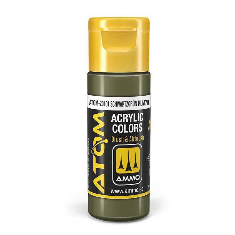 

Акриловая краска Ammo Mig Atom Color Чёрно-зелёный RLM70 Schwartzgrn RLM70 ATOM20101