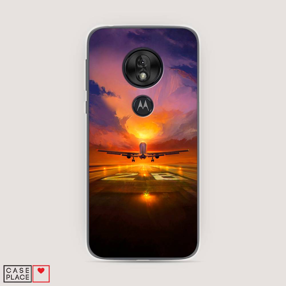

Чехол на Motorola Moto G7 Play "Самолет на посадке", Оранжевый;синий, 241250-6