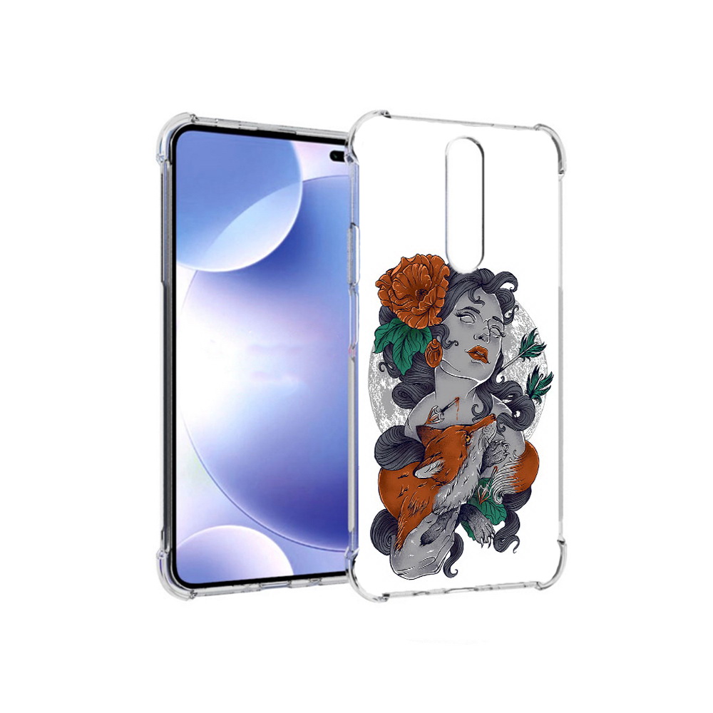 

Чехол MyPads Tocco для Xiaomi Redmi k30 темная девушка с лисой (PT226950.302.639), Прозрачный, Tocco