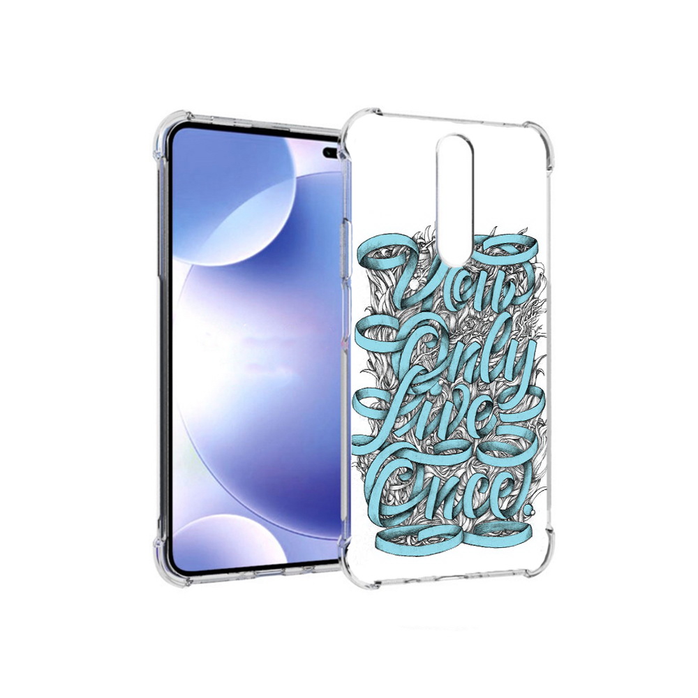 

Чехол MyPads Tocco для Xiaomi Redmi k30 слова из ленты абстракция (PT226950.302.607), Прозрачный, Tocco